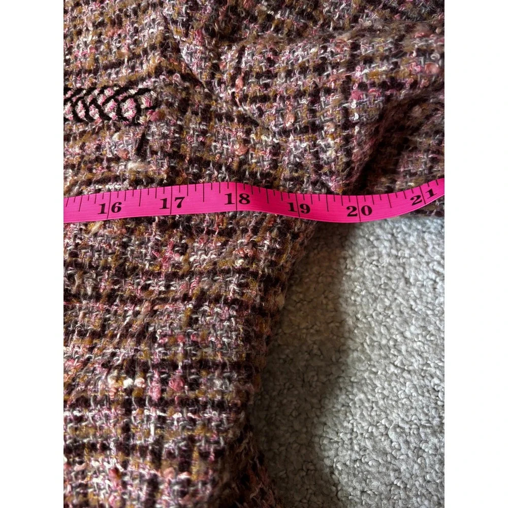 Bigio Collection Skirt Suit 10 Brown Pink Tweed Braided‎ Trim Professional Set